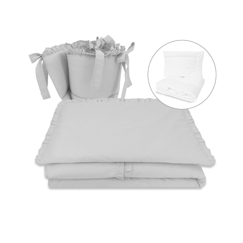 Set Lenjerie Patut 5 Piese MimiNu Royal Grey, 120x60 cm - imagine 3