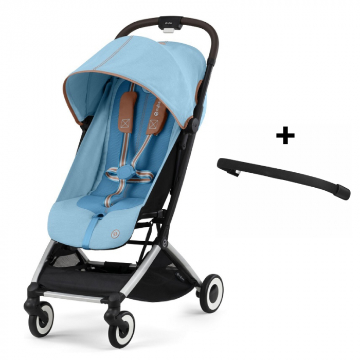 Carucior Cybex Orfeo Silver Beach Blue + Bara Protectie