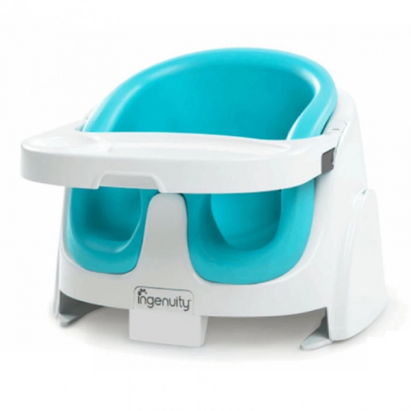 Scaun de masă 2 în 1 Ingenuity Peacock blue - imagine 2