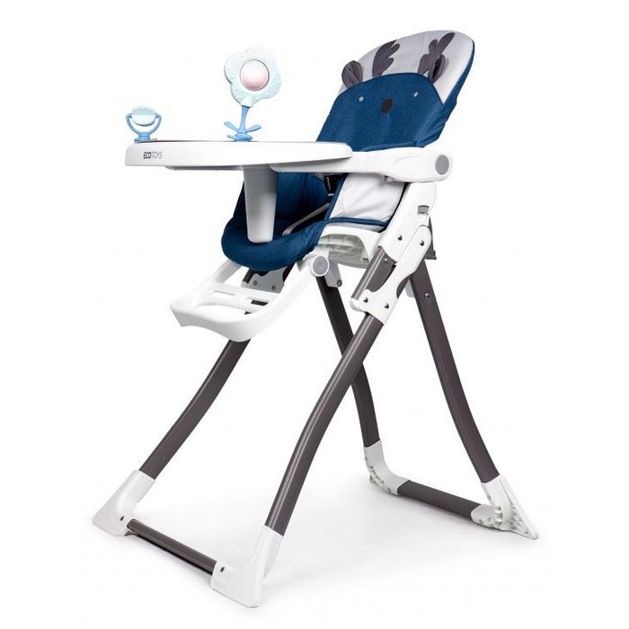 Scaun de Masa Ecotoys Albastru cu Tava Reglabil - imagine 3