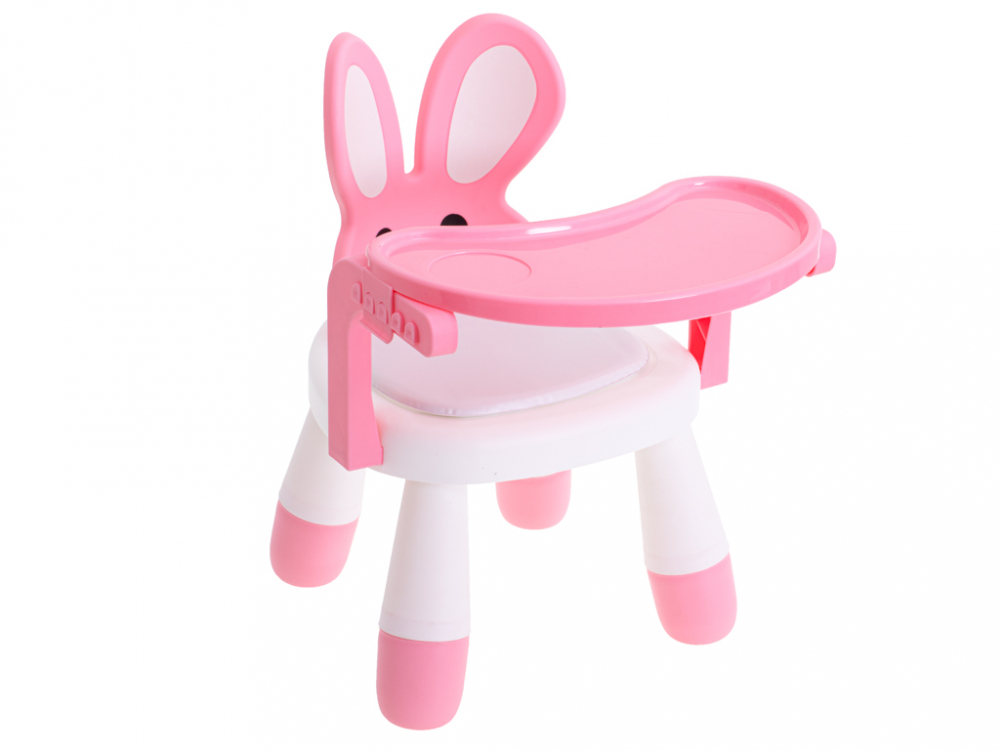 Scaun de masa Ikonka Little Bunny 2in1 Roz - imagine 3