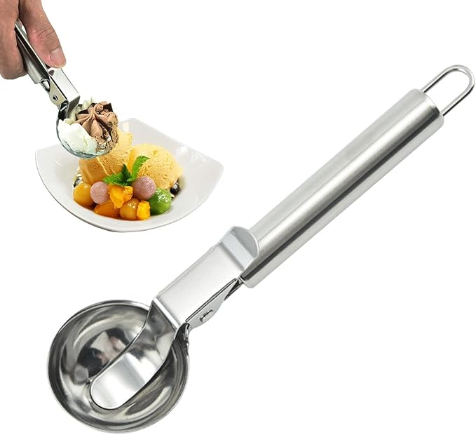 Lingura inghetata Kitchenware cu declansator inox