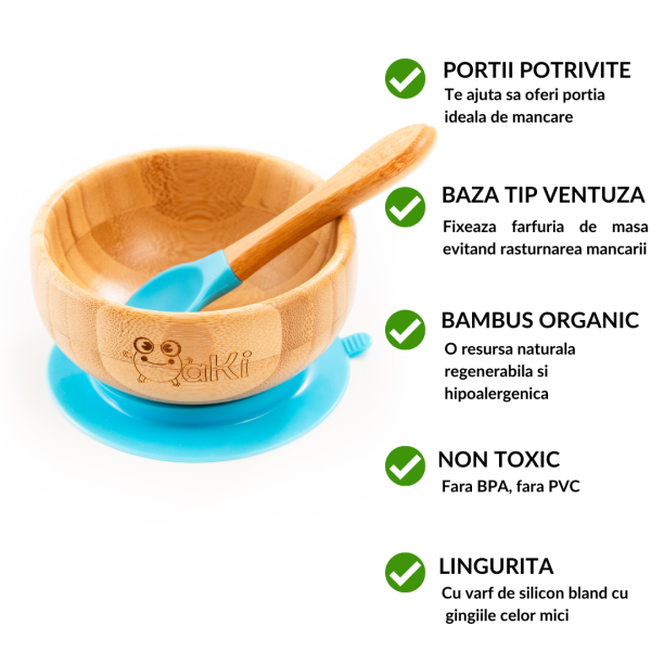 Set Diversificare Bambus Oaki Albastru, 3 Piese - imagine 2