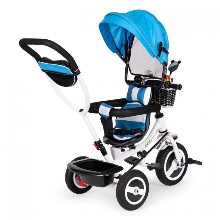 Tricicleta Ecotoys Albastru | Roti Gonflabile, 25kg - imagine 6