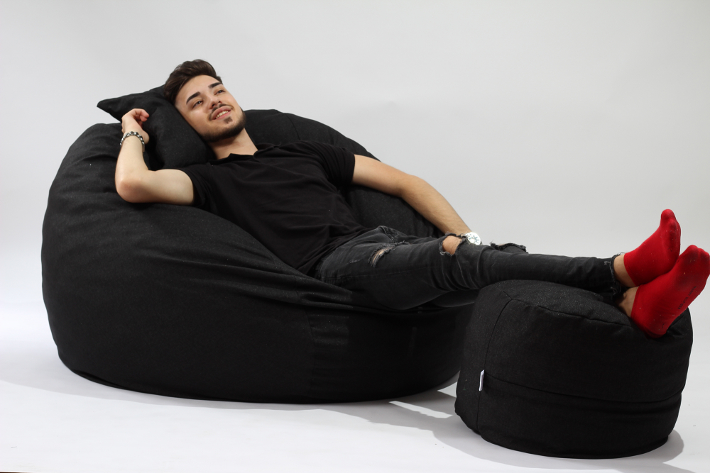 Fotoliu Pufrelax King Size Eerie Black | Relaxare Premium