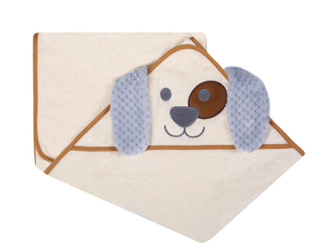 Prosop baie cu gluga Dog Duetbaby, 80x80 cm