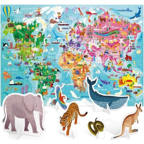 Headu Puzzle Turul Lumii - Joc Educativ Geografie