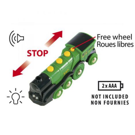 Locomotiva Verde Brio cu Sunet si Lumini - imagine 4