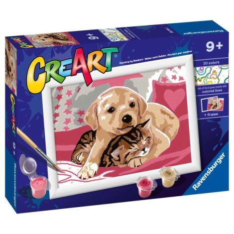 Ravensburger CreArt - Pictură pe Numere Câine-Pisică - imagine 2