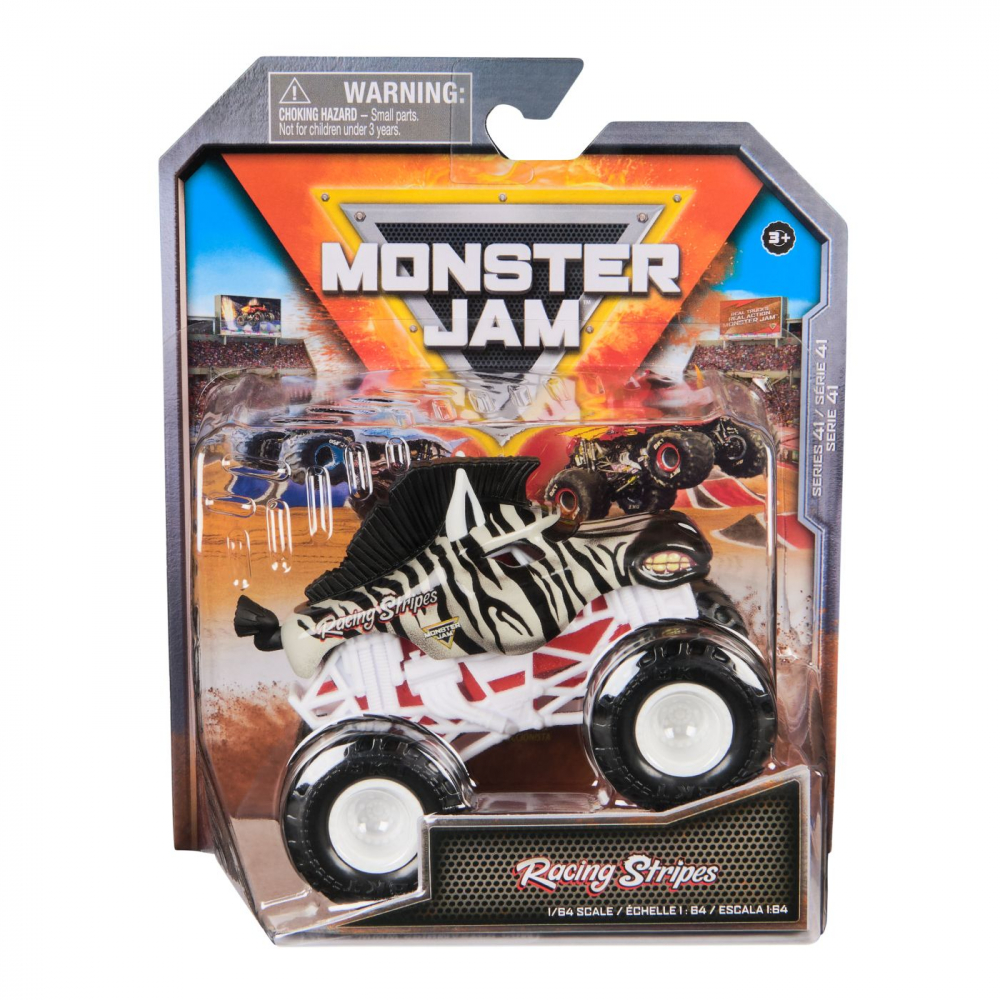 Monster Jam Masinuta Metalica Racing Stripes 1:64
