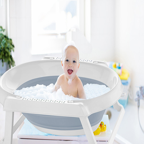 Cadită Pliabilă BabyJem Gri, Antiderapantă - imagine 2