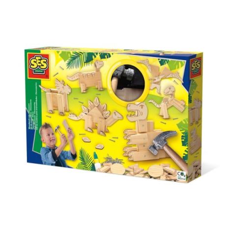 Set Dinozauri Lemn Ses Creative - Creativitate