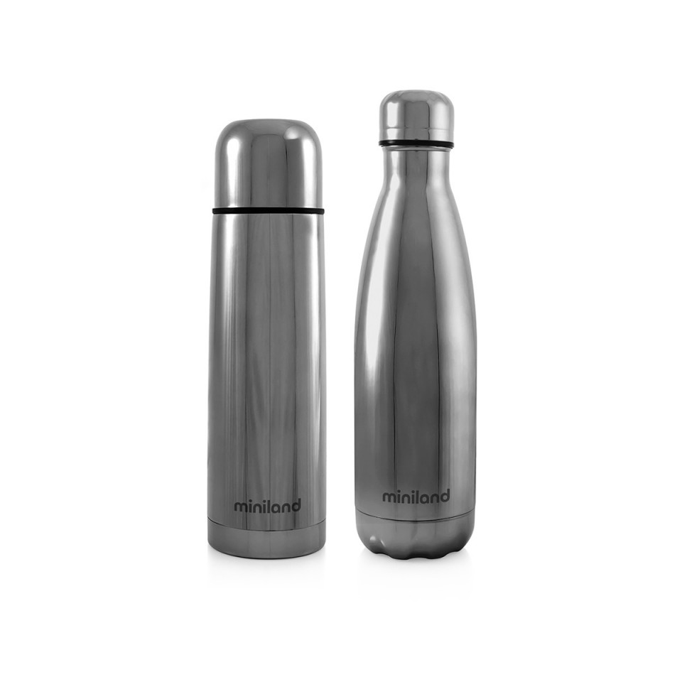 Set 2 termosuri MybabyMe 500ml, Silver, Miniland - imagine 5