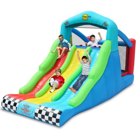 Race Gonflabil Happy Hop cu 3 Tobogane - imagine 2