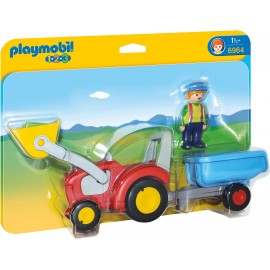 Playmobil 1.2.3 Tractor cu Remorcă - imagine 2