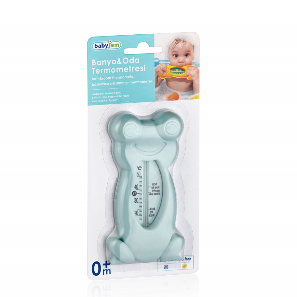 Termometru Baie Babyjem Broscuta Gri - imagine 2