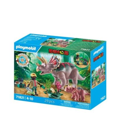 Playmobil Familia Triceratops - Jucarie Dino - imagine 3