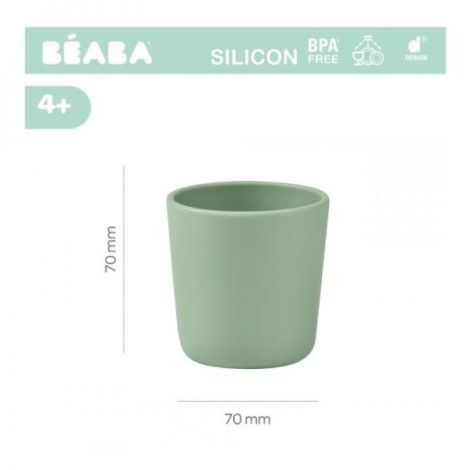Pahar Silicon Beaba Sage Green - Antialunecare - imagine 2