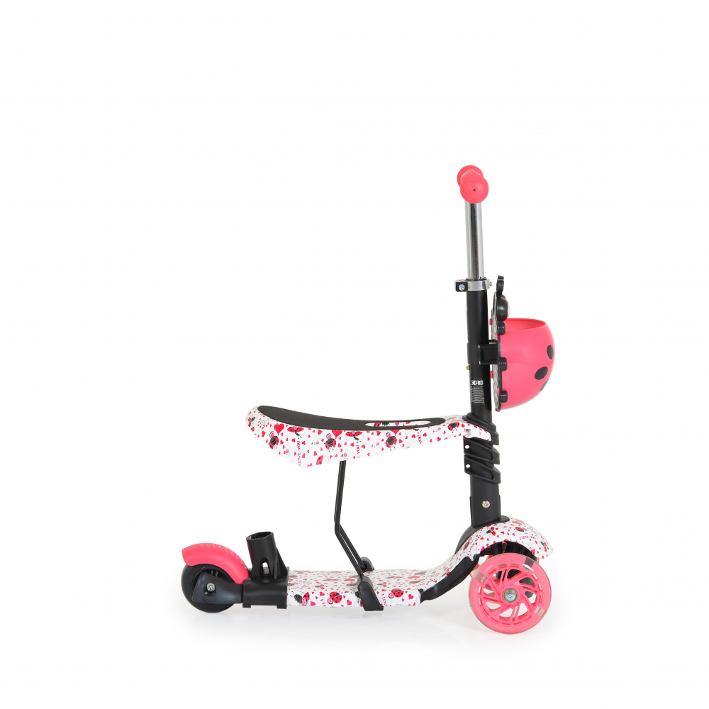 Trotineta Moni 3in1 Lollipop Red cu Mâner Parental - imagine 4