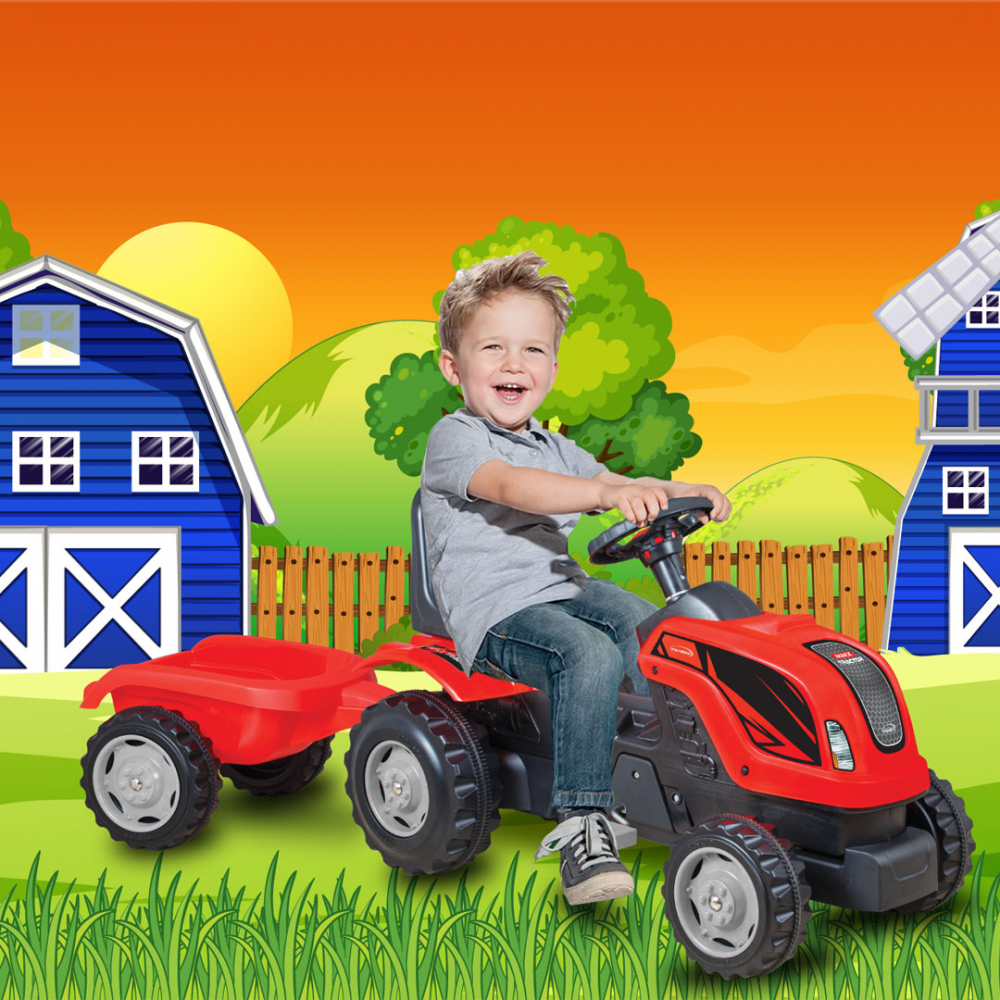 Tractor Pedale Micromax MMX cu Remorcă - Jucării