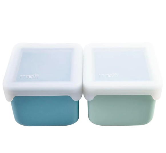 Set 2 recipiente silicon Melii blue mint