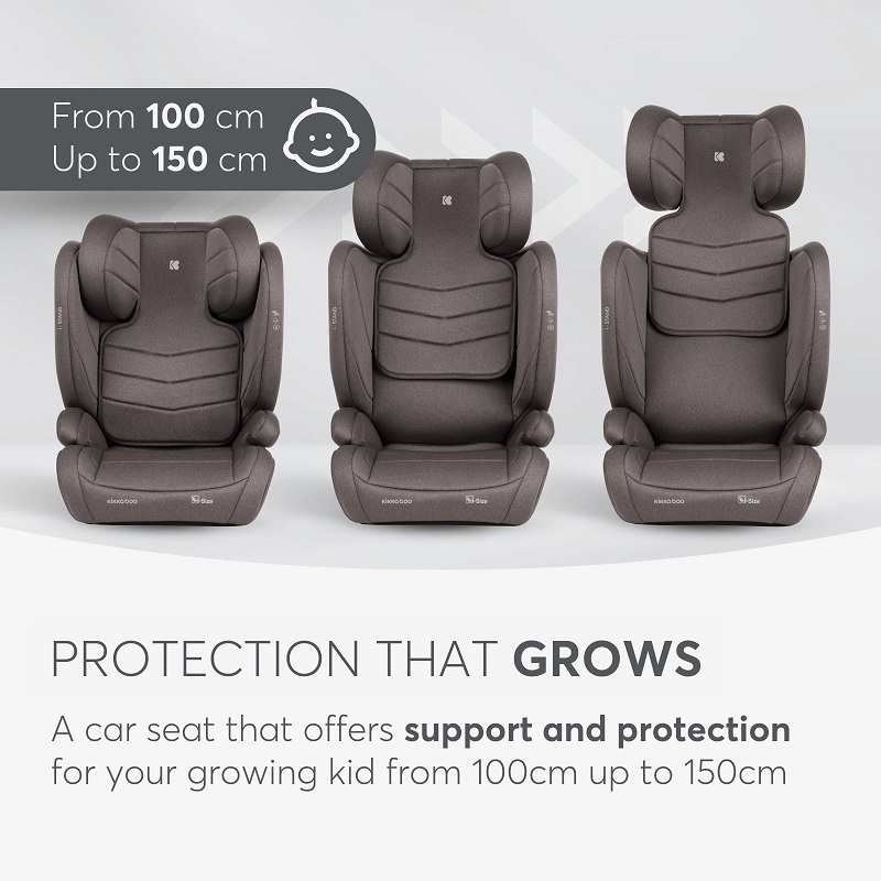 Scaun auto Kikkaboo i-Stand Brown, Isofix, 100-150 cm - imagine 7