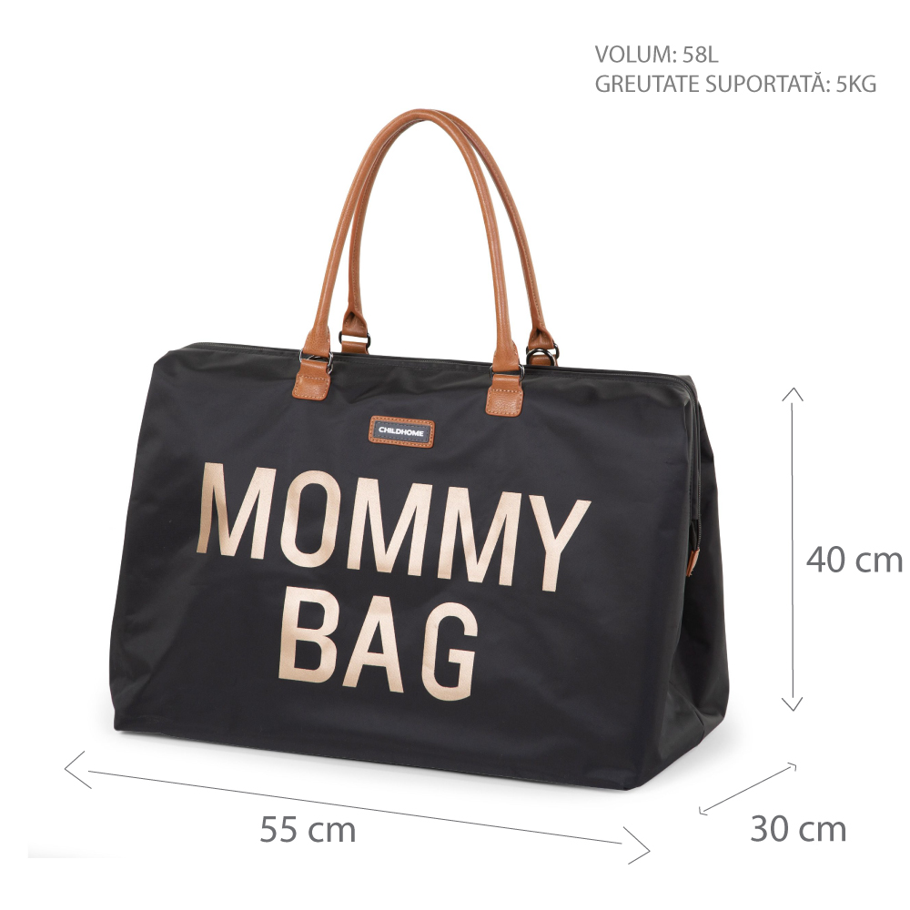 Geanta de infasat Mommy Bag Negru | Childhome - imagine 4
