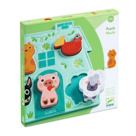Puzzle Ferma Djeco Lemn | Joc Senzorial