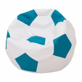 Puf Fotbal Alb-Turcoaz Novum | Mobilier Modern