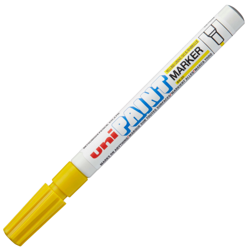 Marker Uni-ball Oil, Vârf Fin 0.8-1.2mm, Galben