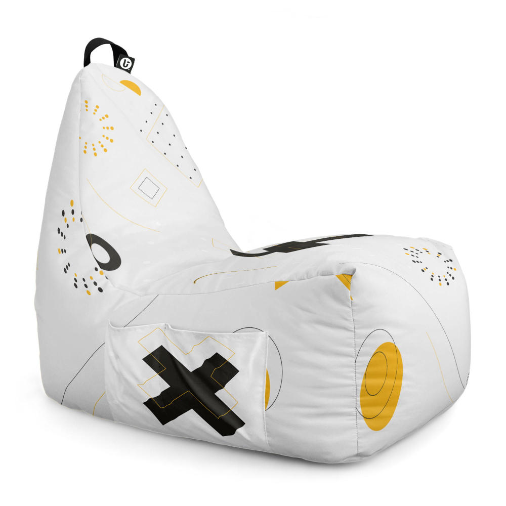 Fotoliu Puf Updeco Chill XL Alb-Galben - imagine 6