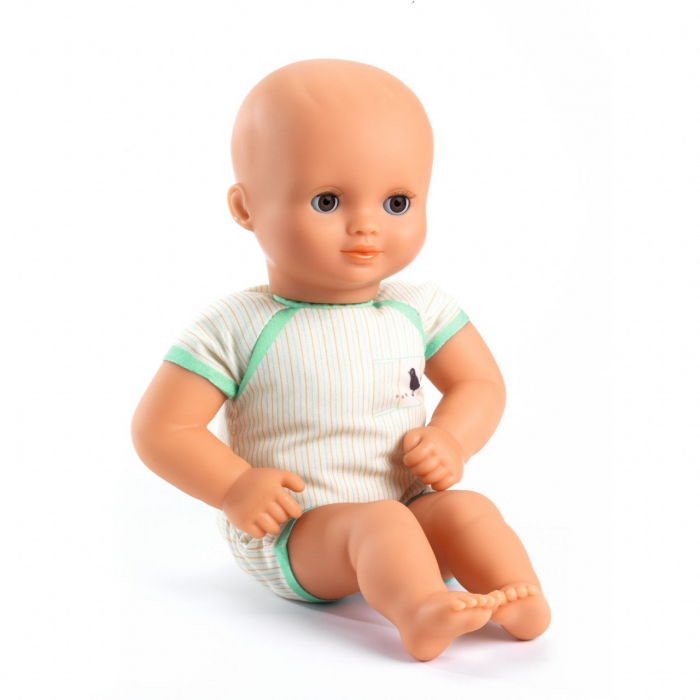 Păpușă Djeco Baby Green, 32 cm