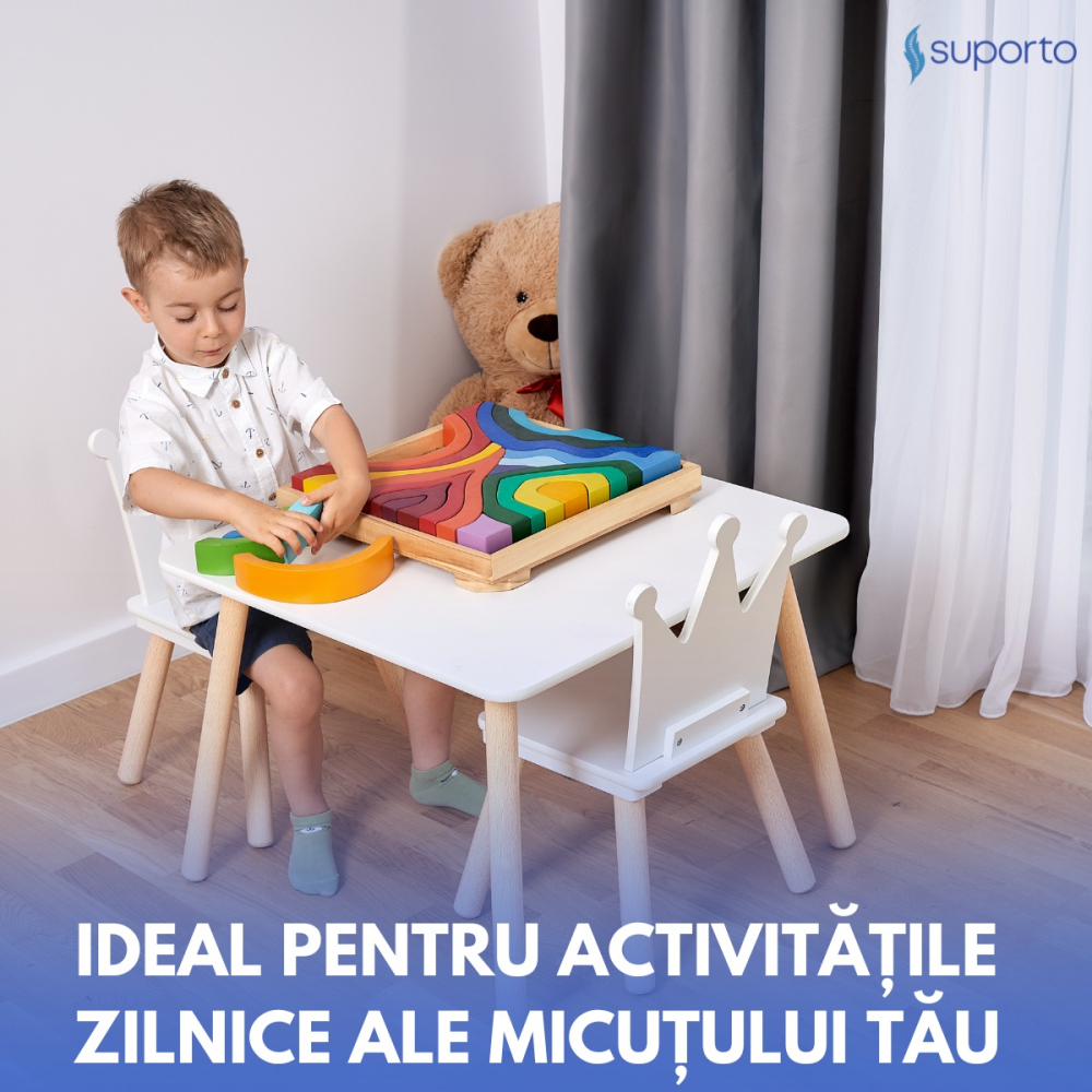 Suporto Set Masă Scaune Copii Print Printesa - imagine 3