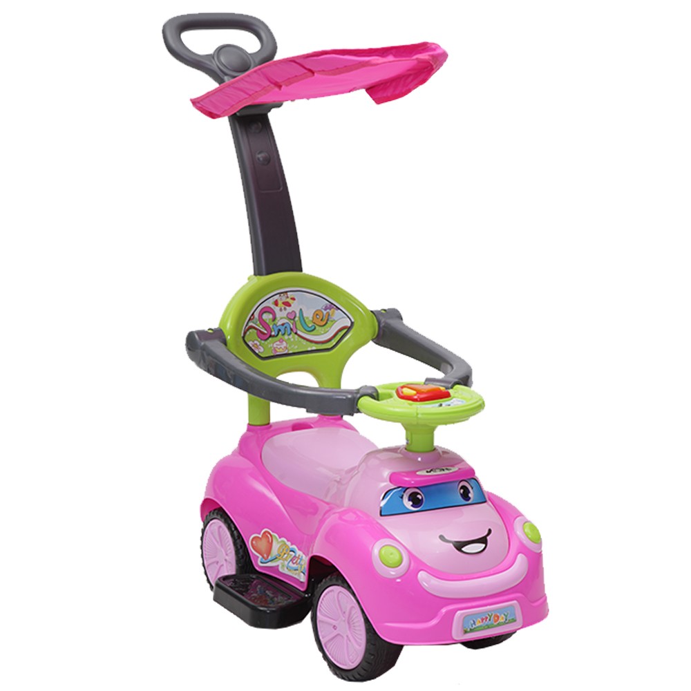Masinuta Moni Smile Pink 2in1 cu Maner - imagine 5
