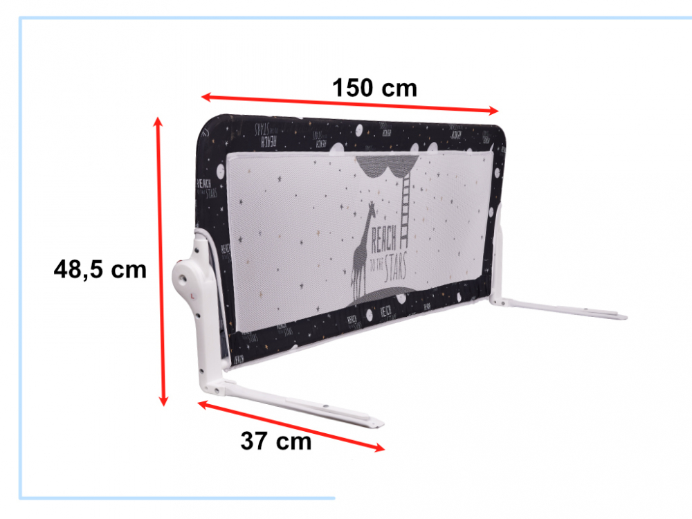 Bariera Protectie Pat Ikonka Pliabila Black 150cm - imagine 5