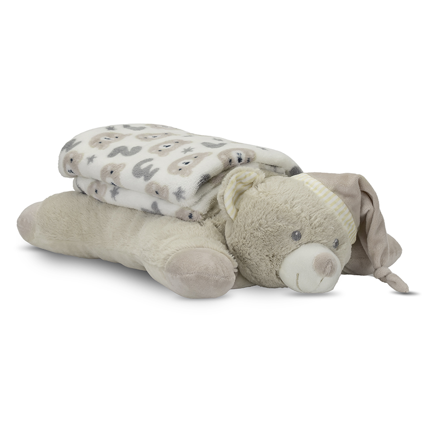 Set Lorelli Paturică Moale cu Pernuță Urs Bebe - imagine 5