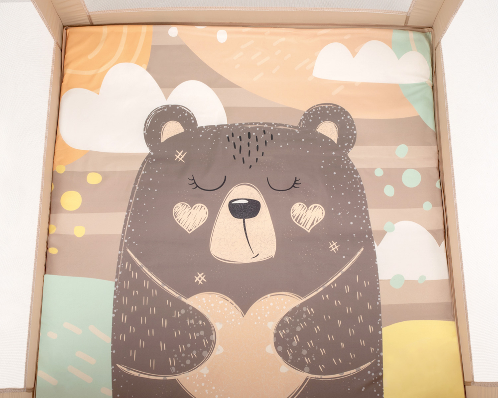 Tarc Kikkaboo Enjoy Beige Bear, pliere compactă și saltea - imagine 6