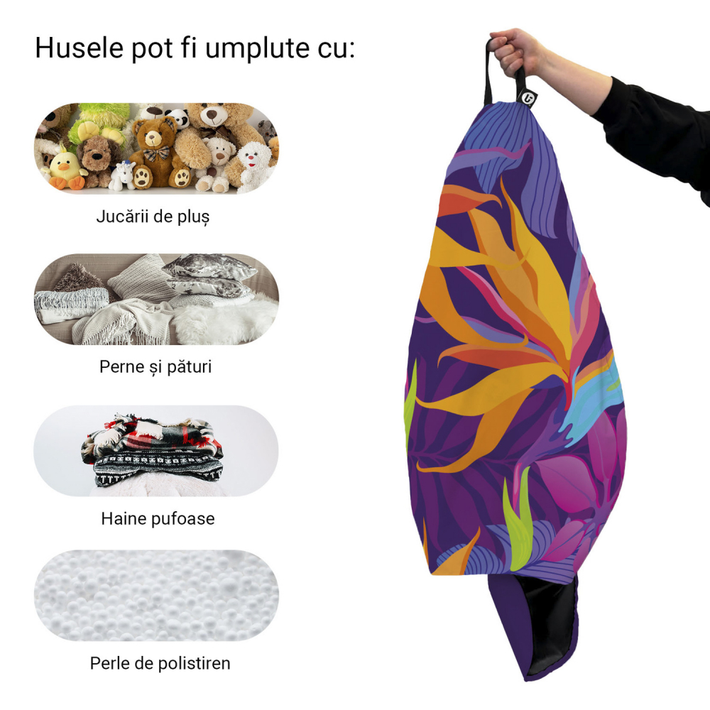 Husă Puf Bean Bag Para XL Jungle Night - Updeco