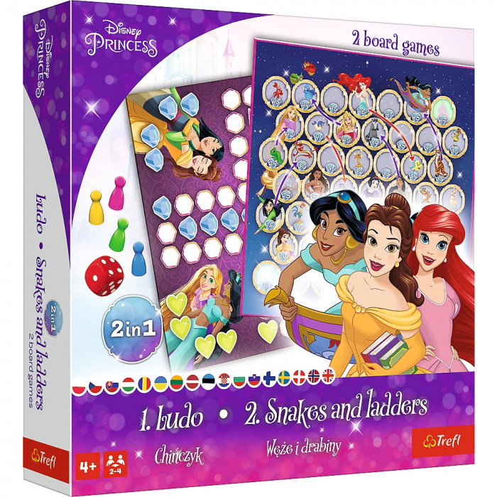 Joc Disney Princess 2in1 Trefl: Ludo și Șerpi și Scări