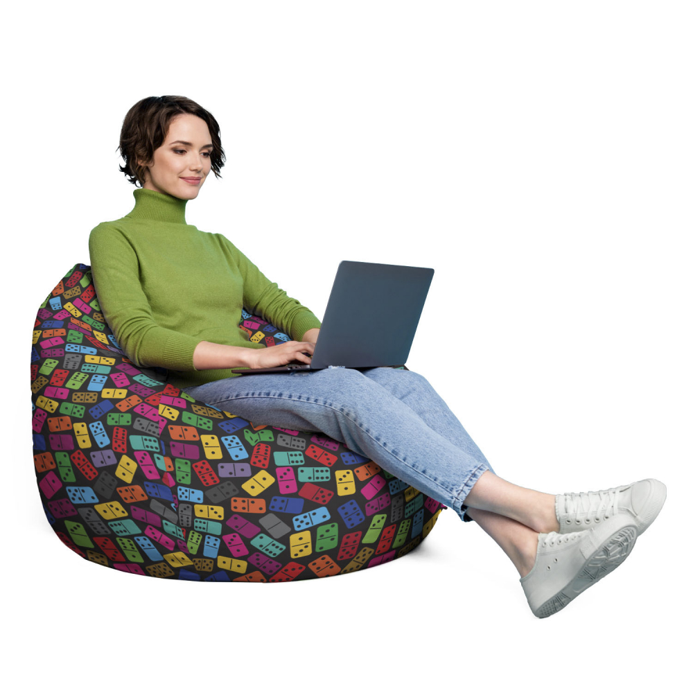 Husă Puf Para XL Updeco, Model Domino Colorat - imagine 4