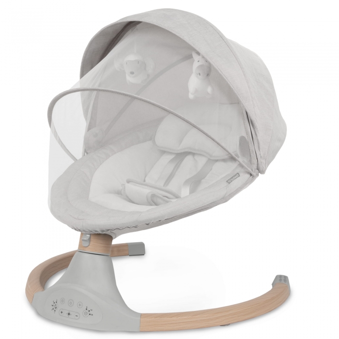 Leagan Electric Kidwell 2 în 1, Lemn, Light Melange