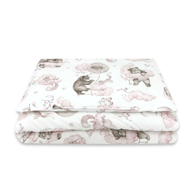 Lenjerie Pat Qmini Bumbac Teddy Bear Pink 140x200