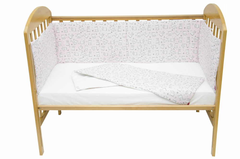 Set protecții patut Baby Bear roz 60x120 KidsDecor - imagine 7