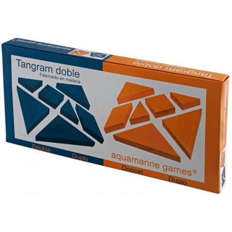 Tangram Dublu Lemn Aquamarine - Joc Educativ și Creativ