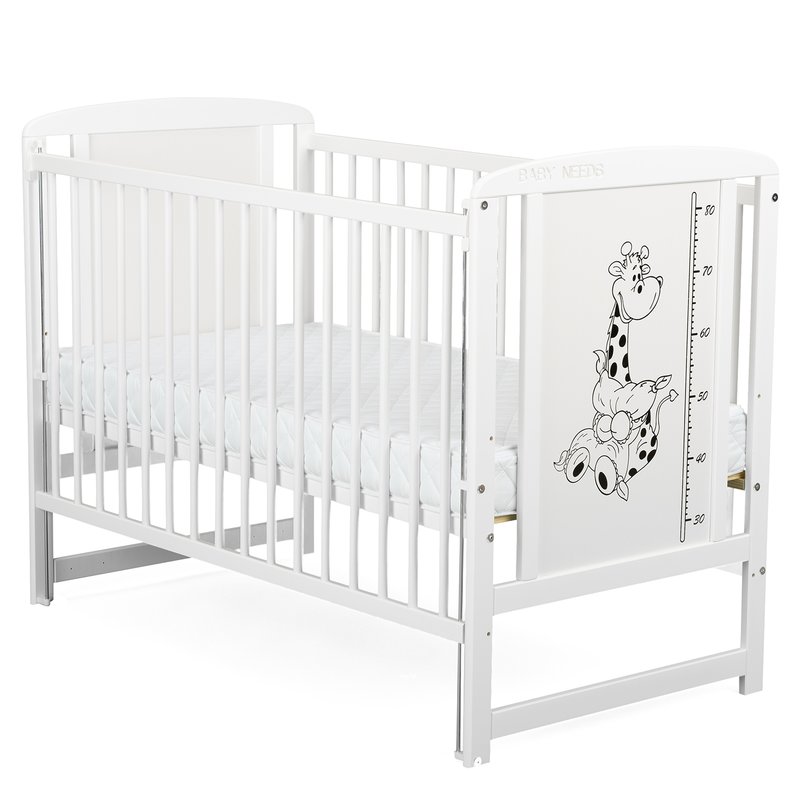 Pătuț Timmi BabyNeeds Girafa 120x60 Alb - imagine 4