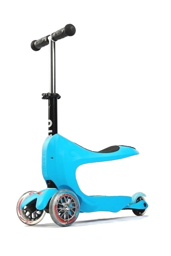 Trotineta Micro Mini2go Deluxe Blue | Cu Scaun și Depozitare - imagine 2