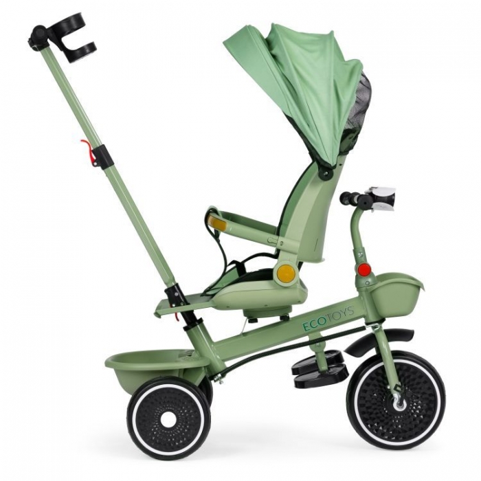 Tricicleta Ecotoys 2-in-1 Verde | Scaun 360° - imagine 4