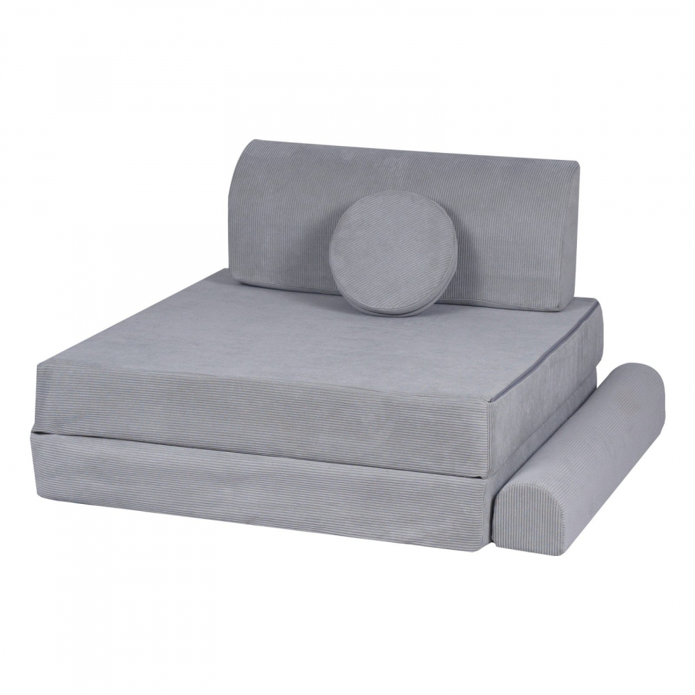 Canapea Modulară Meowbaby Velur Gri - imagine 3