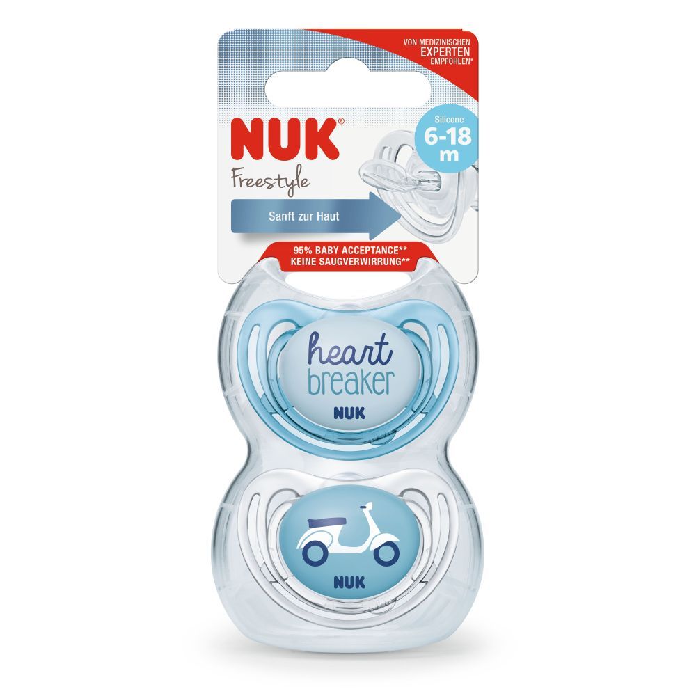 Set 2 Suzete NUK Freestyle Silicon, 6-18 luni