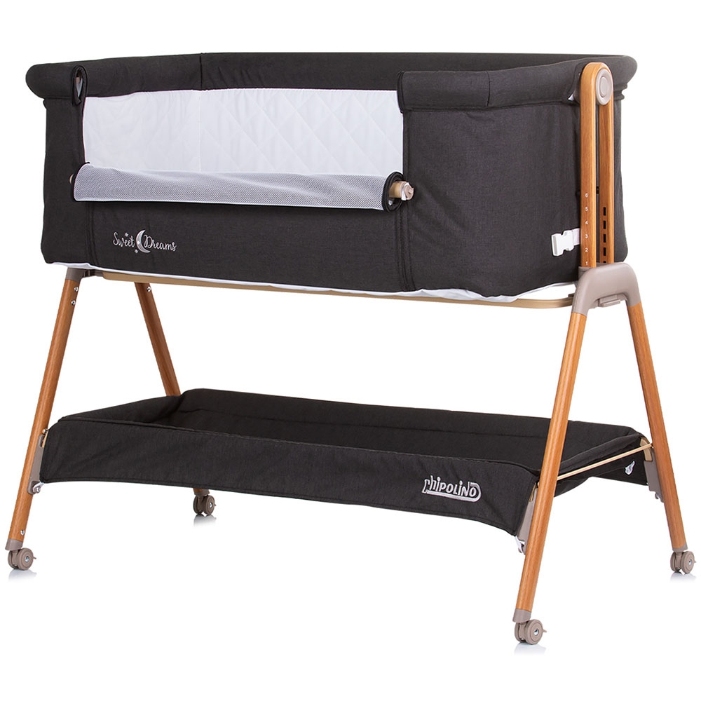 Patut Co-Sleeper Chipolino Sweet Dreams, Wood Graphite